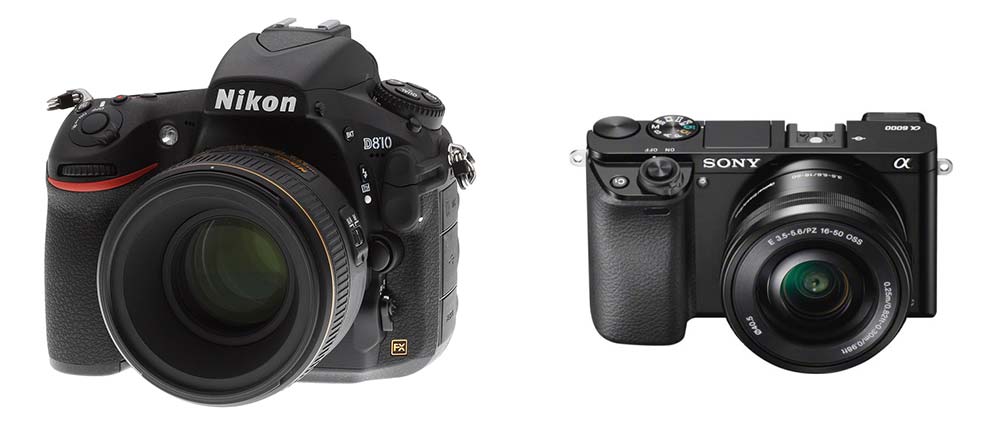 Nikon D810 and Sony a6000