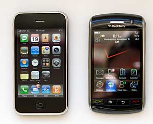 BlackBerry Storm and iPhone 3G