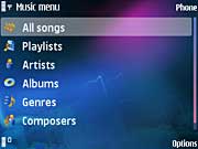 music player screen